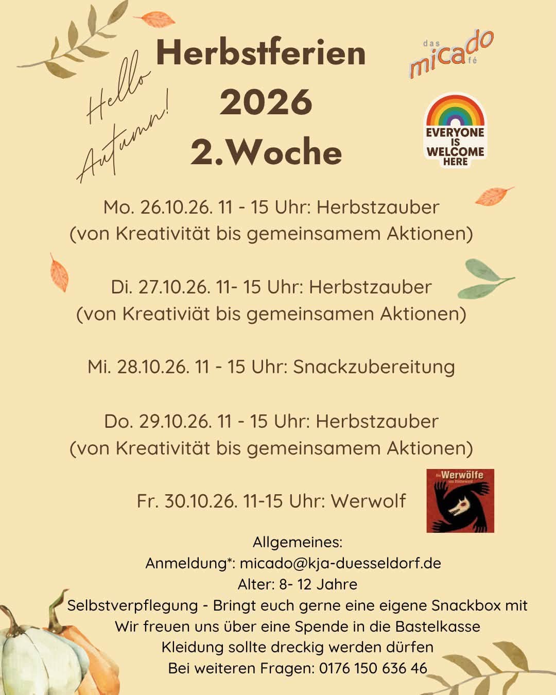 Herbstferienprogramm 2026 im micado - das Café