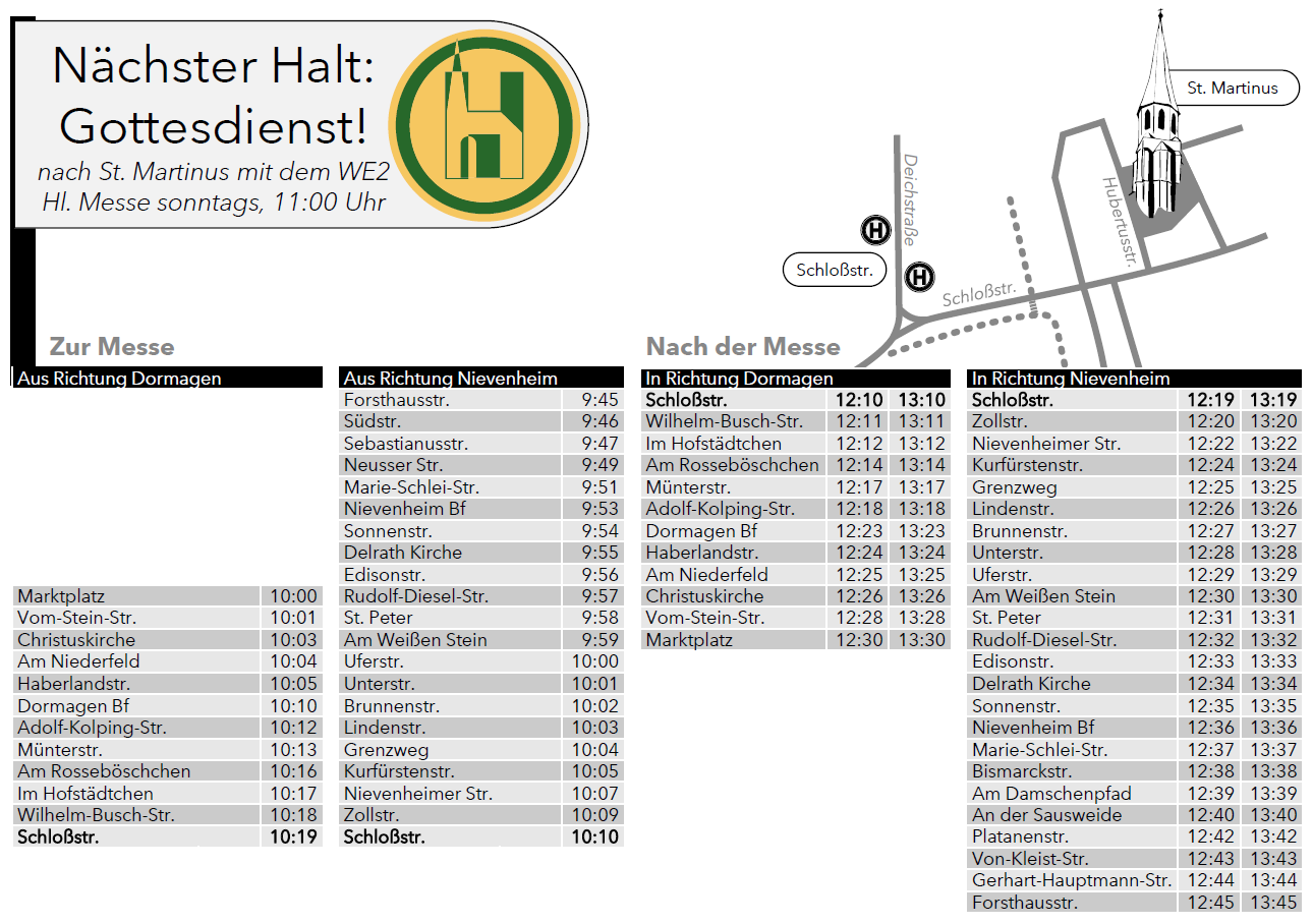 Nächster Halt: Gottesdienst in St. Martinus