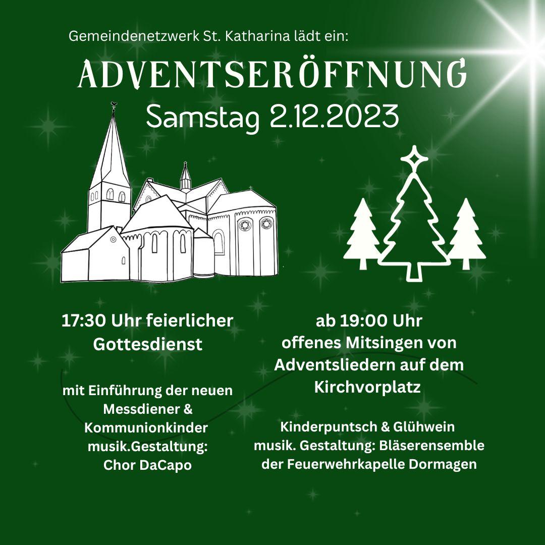 Adventseröffnung am 2. Dezember 2023 in St. Katharina