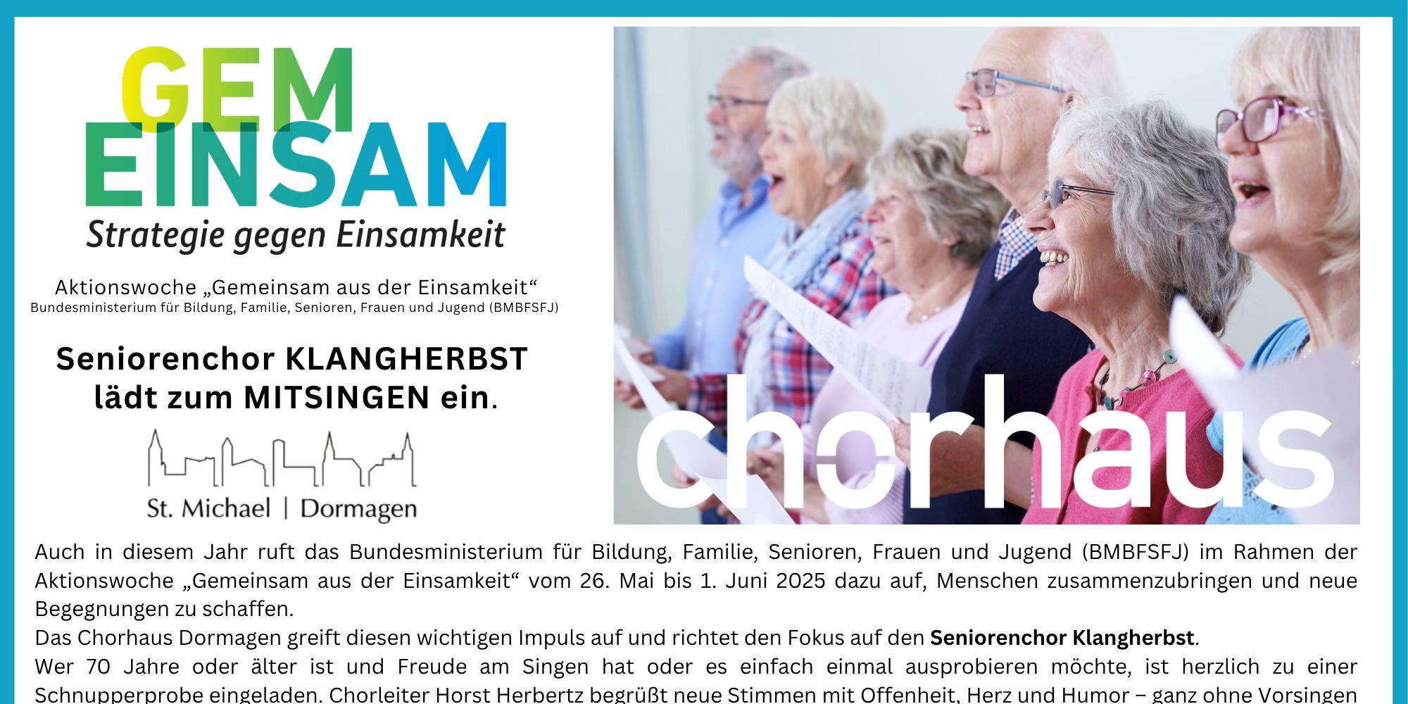 Chorhaus bei der Aktionswoche 'Gemeinsam aus der Einsamkeit'