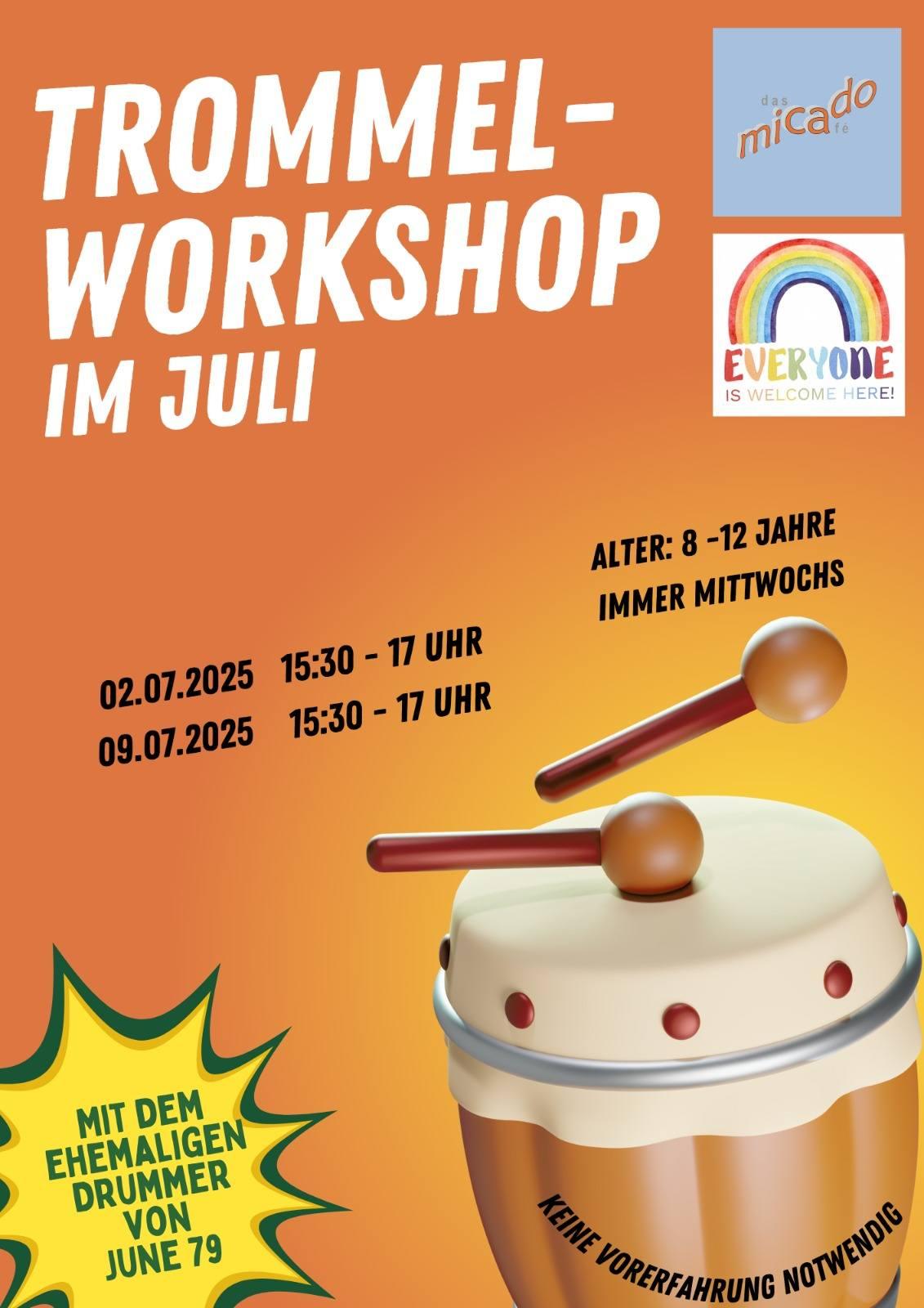 Trommel-Workshop am 9. Juli im Micado