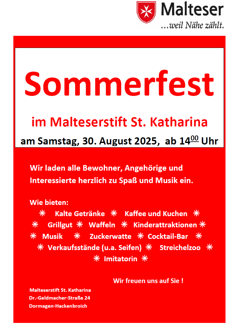 Sommerfest im Malteserstift am 30.08.2025