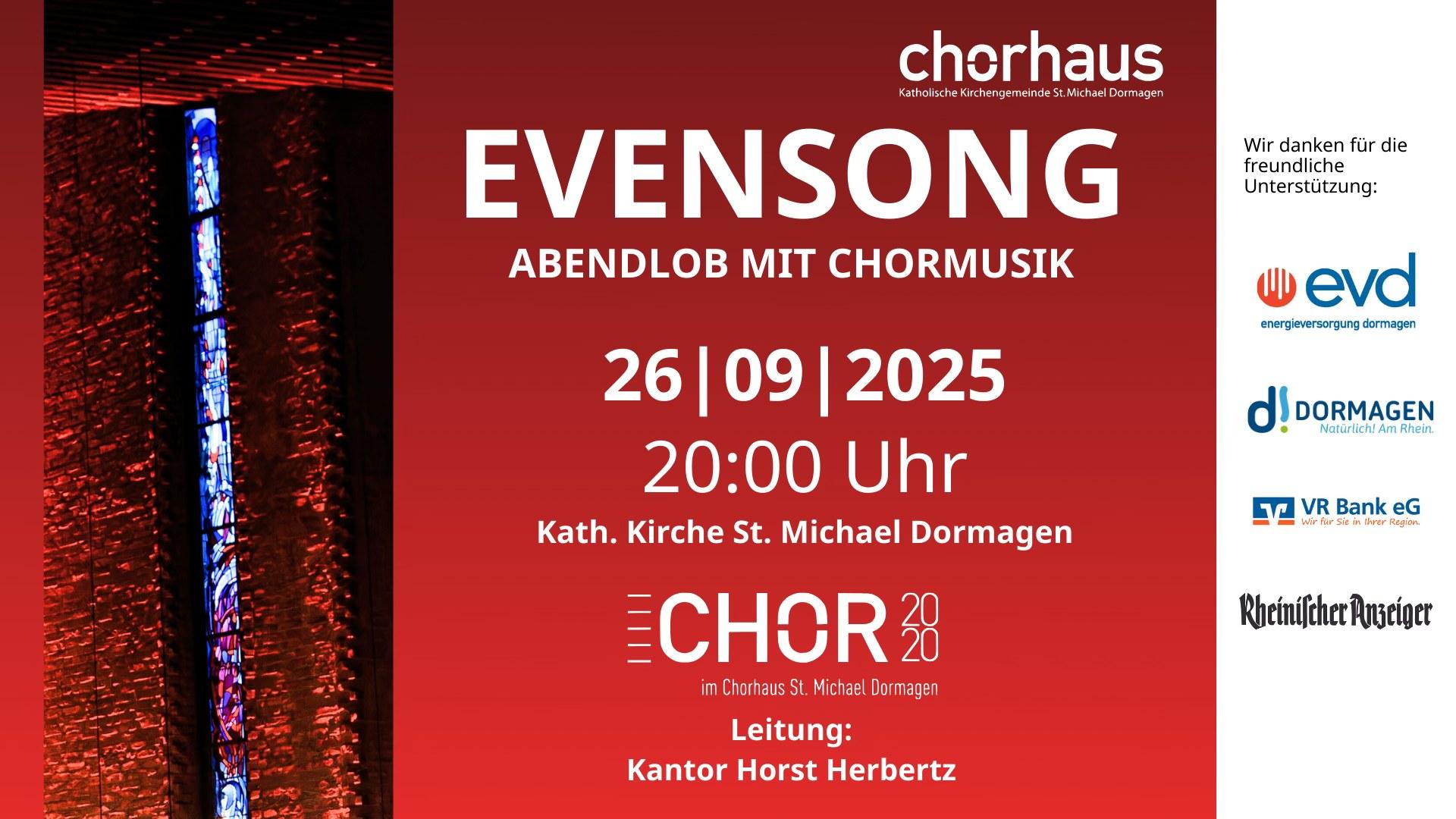 Evensong am 26.09.2025 mit Chor2020