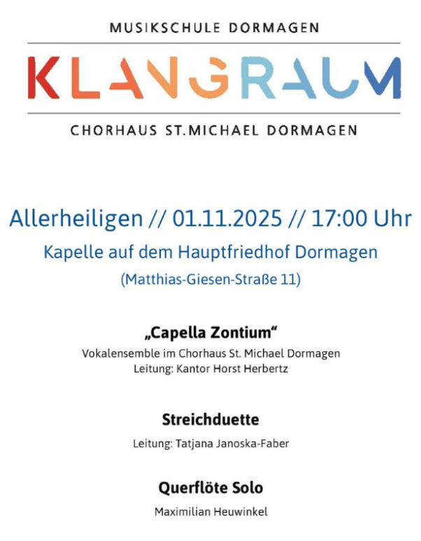 Klangraum-Konzert an Allerheiligen 2025
