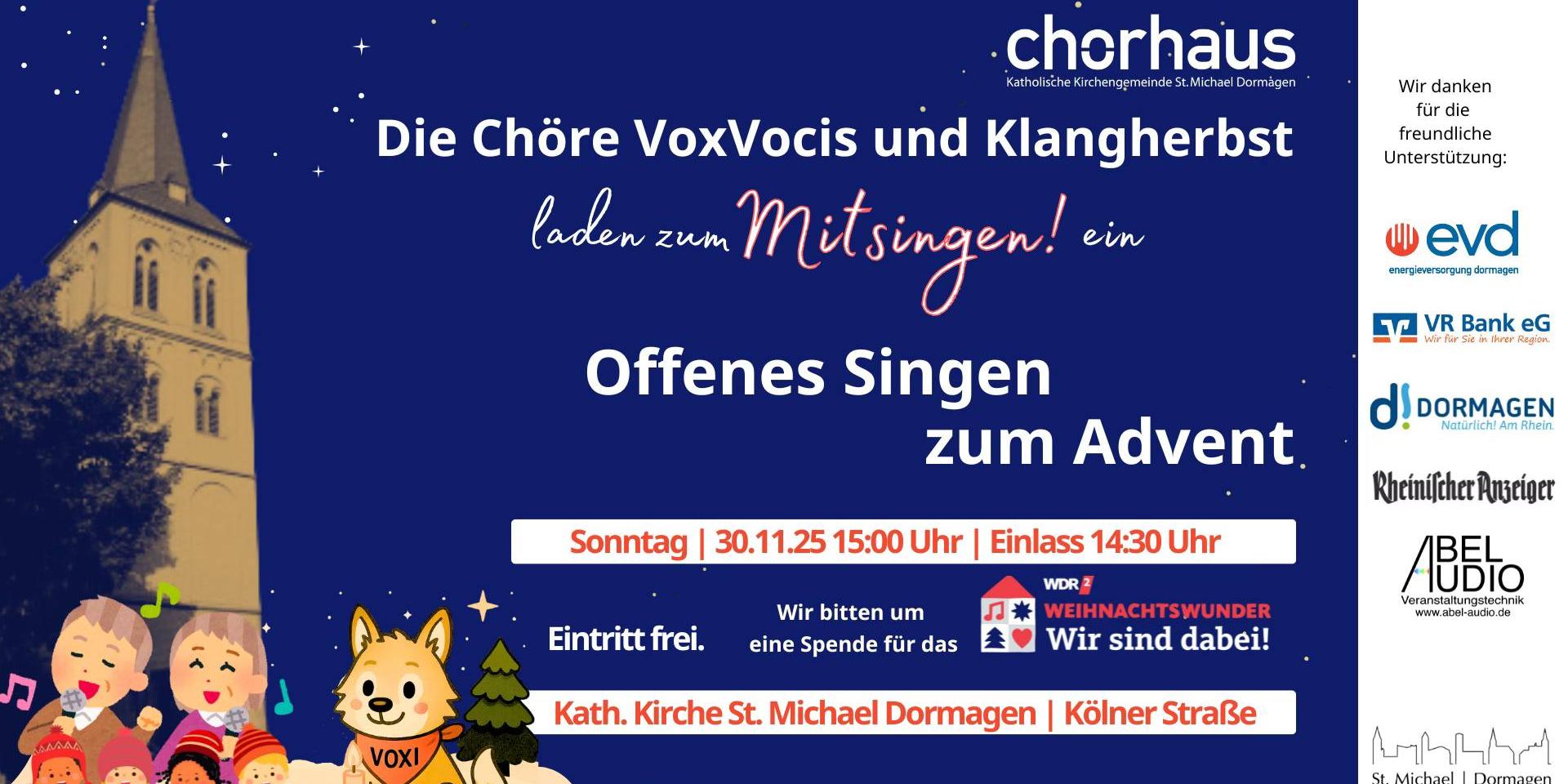 Offenes Singen im Advent am 30.11.2025