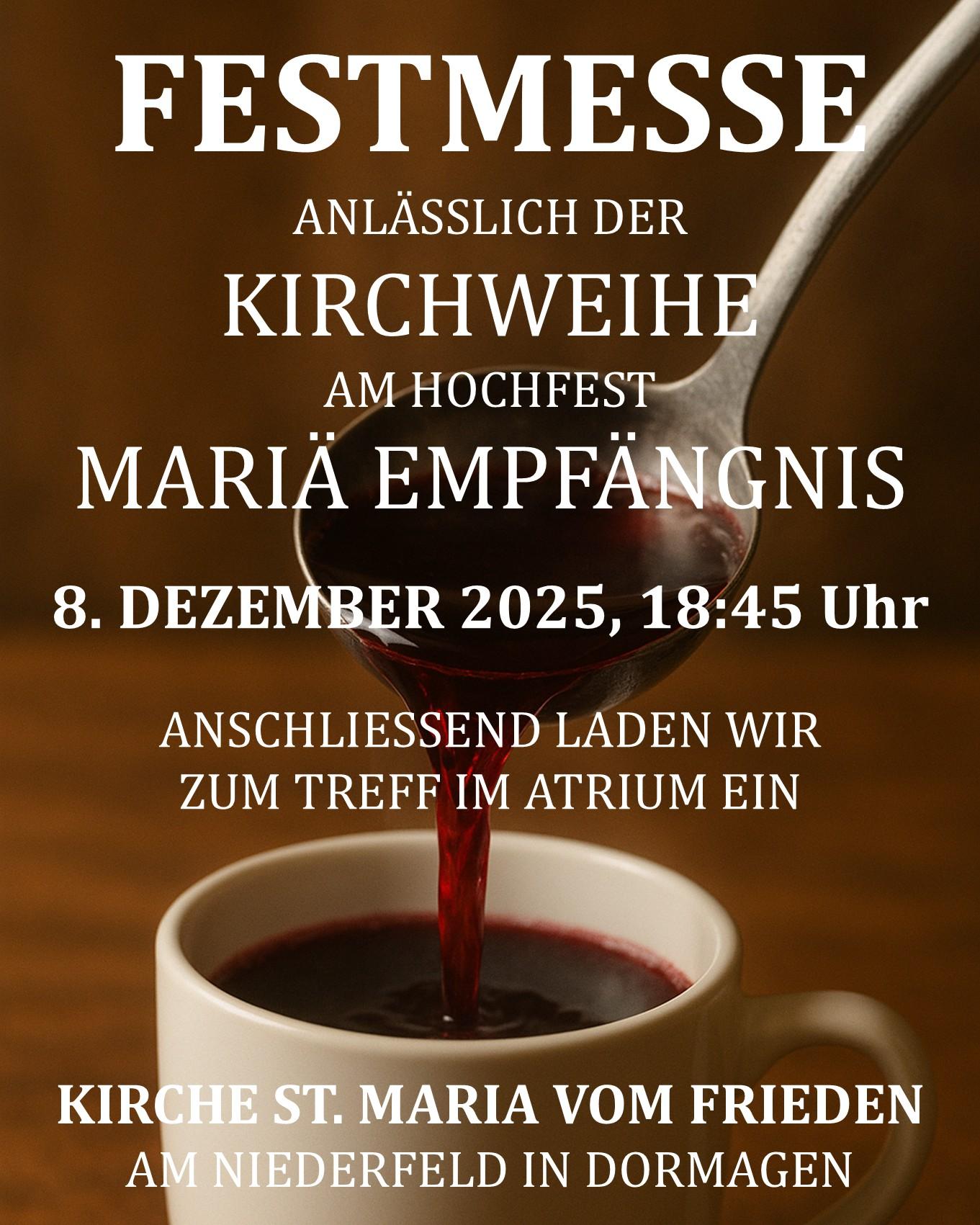 Festmesse in St. Maria vom Frieden mit Treff im Atrium