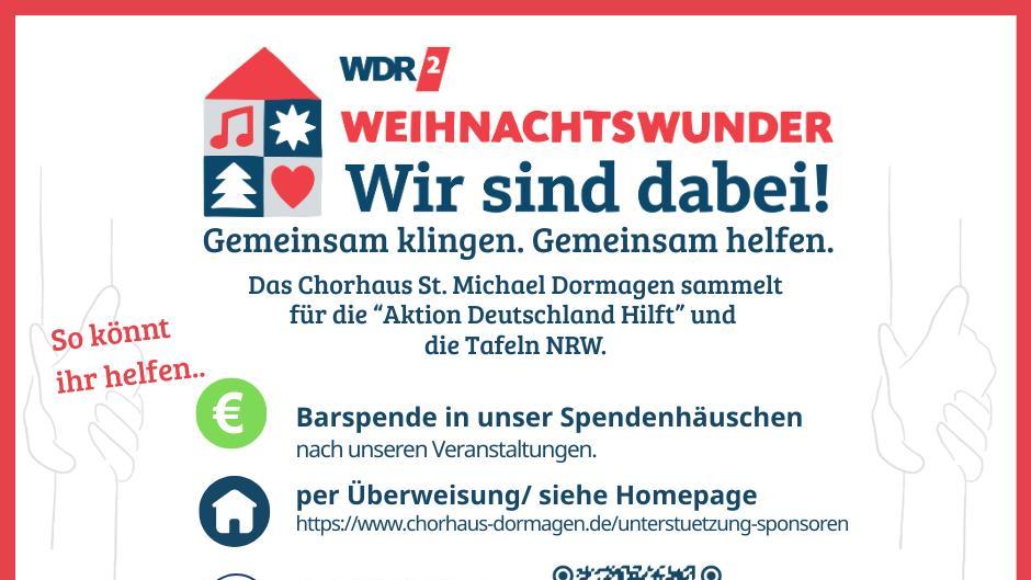 Chorhaus-Spendenaktion für das WDR 2 Weihnachtswunder 2025