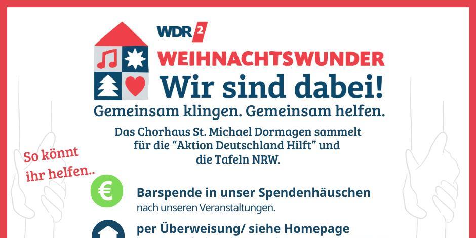 Chorhaus-Spendenaktion für das WDR 2 Weihnachtswunder 2025