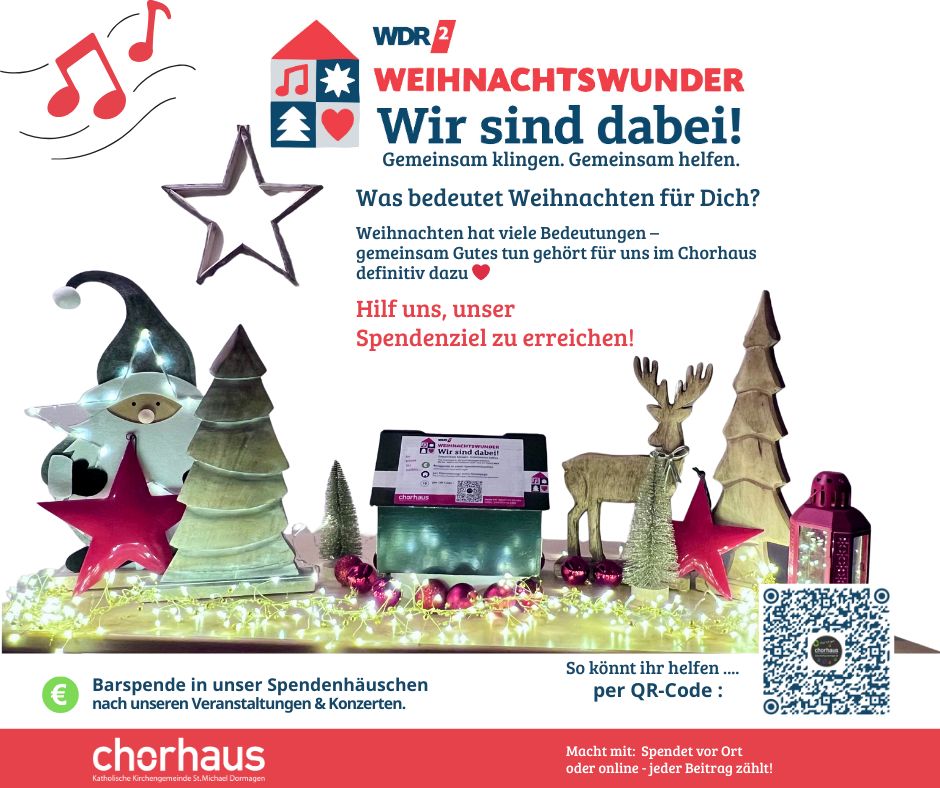 Chorhaus St. Michael beteiligt sich beim WDR 2 Weihnachtswunder 2025