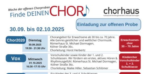 Finde deinen Chor! Woche der offenen Chöre 2025