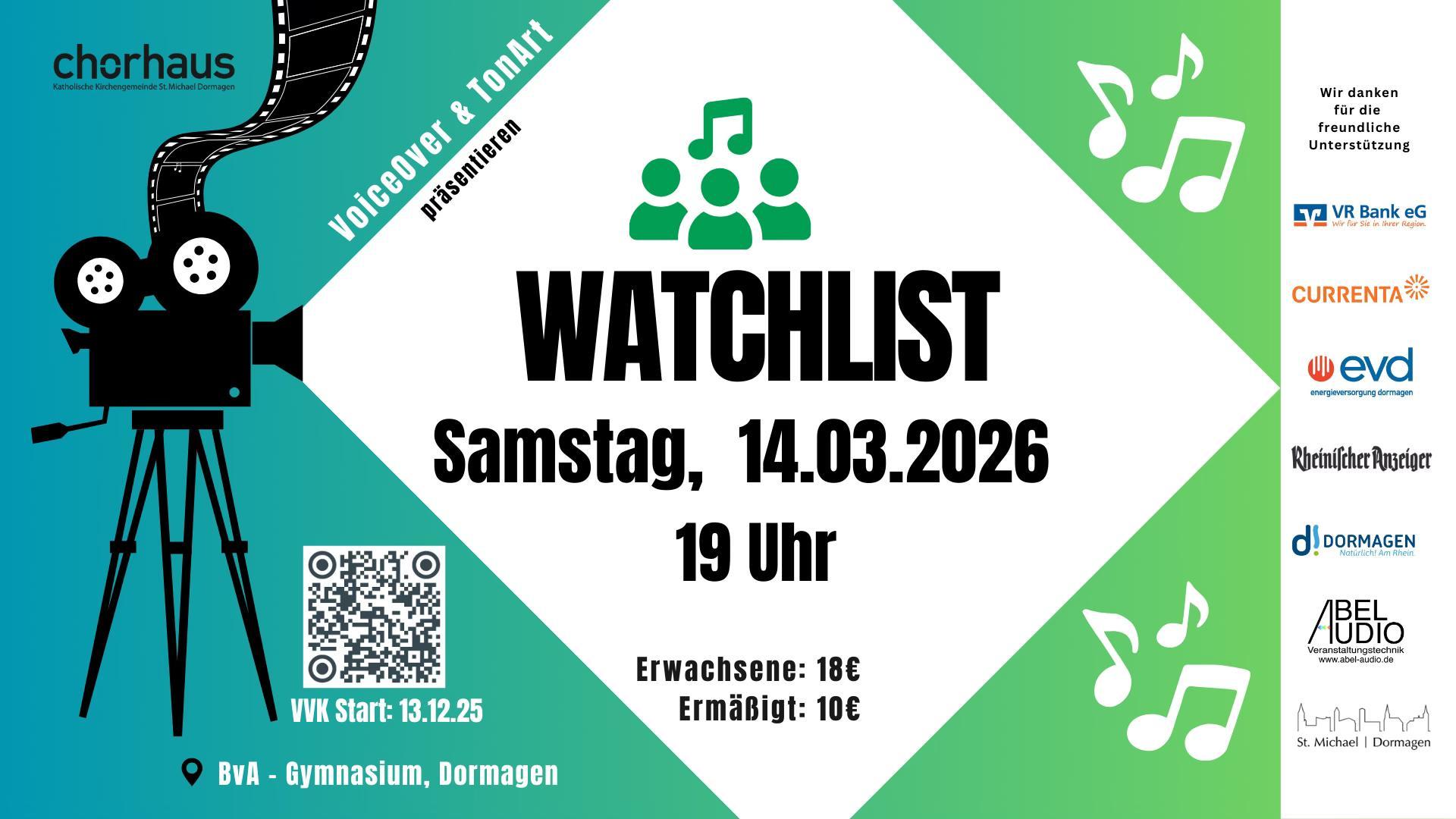 Konzert WATCHLIST am 14.03.2026