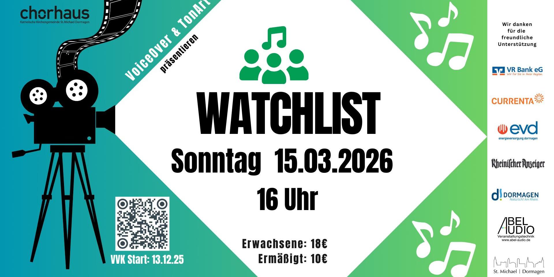 Konzert WATCHLIST am 15.03.2026