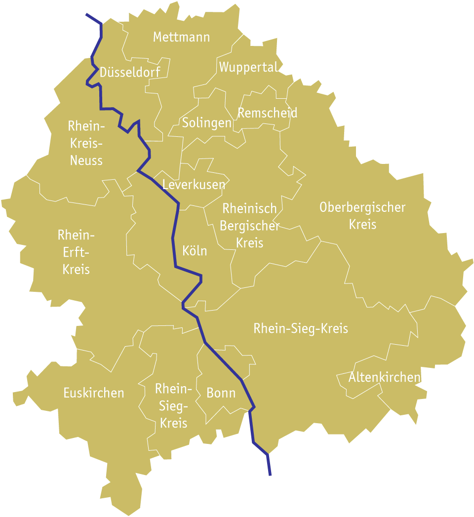 Stadt- und Kreisdekanate des Erzbistums Köln