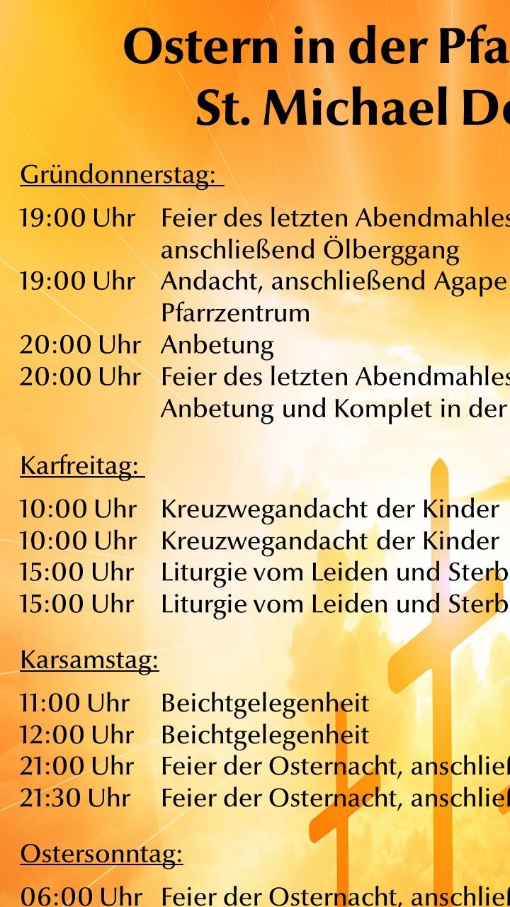 Übersicht Gottesdienste Ostern 2023